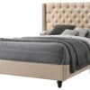 King Upholstered Transitional Bed - Beige - Image 8