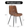 Modern Medieval Style Restaurant Cushioned Chairs With Suede Backrests And Black Metal Legs, (Set of 4) - Brown - Image 3