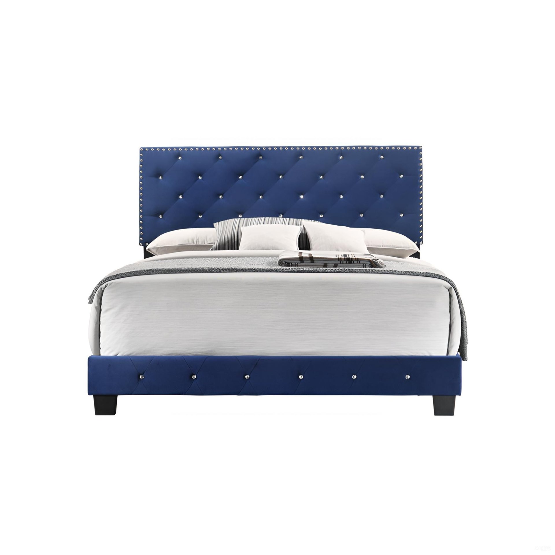 Suffolk - Queen Bed - Navy Blue - Image 4