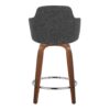 Boyne - Contemporary Fixed Height Counter Stool With Swivel With Round Footrest (Set of 2) - Walnut / Dark Gray - Image 5