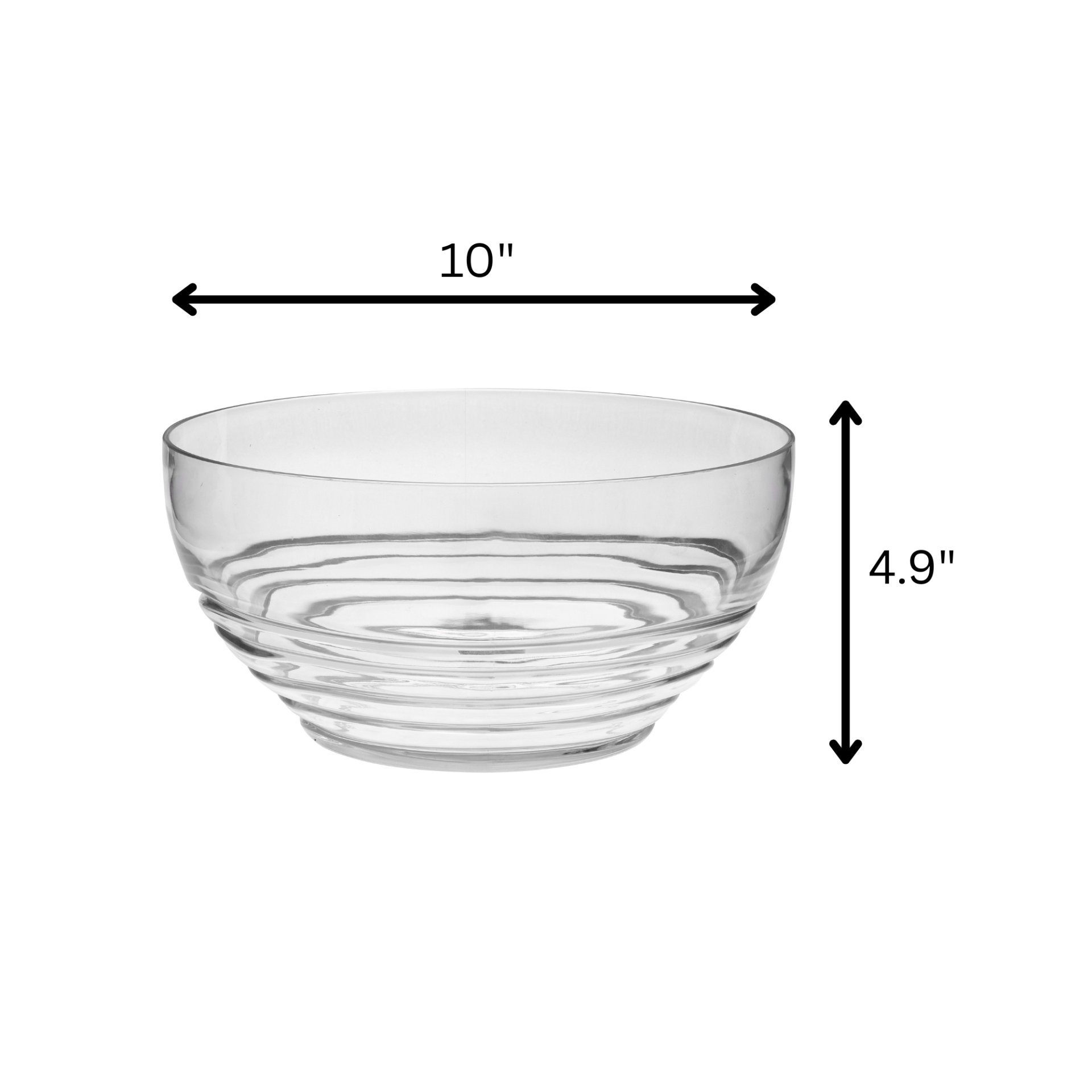 Swirl Acrylic Serving Bowl Unbreakable Large Plastic Soup And Salad Bowl Bpa Free Clear - Clear - Image 3