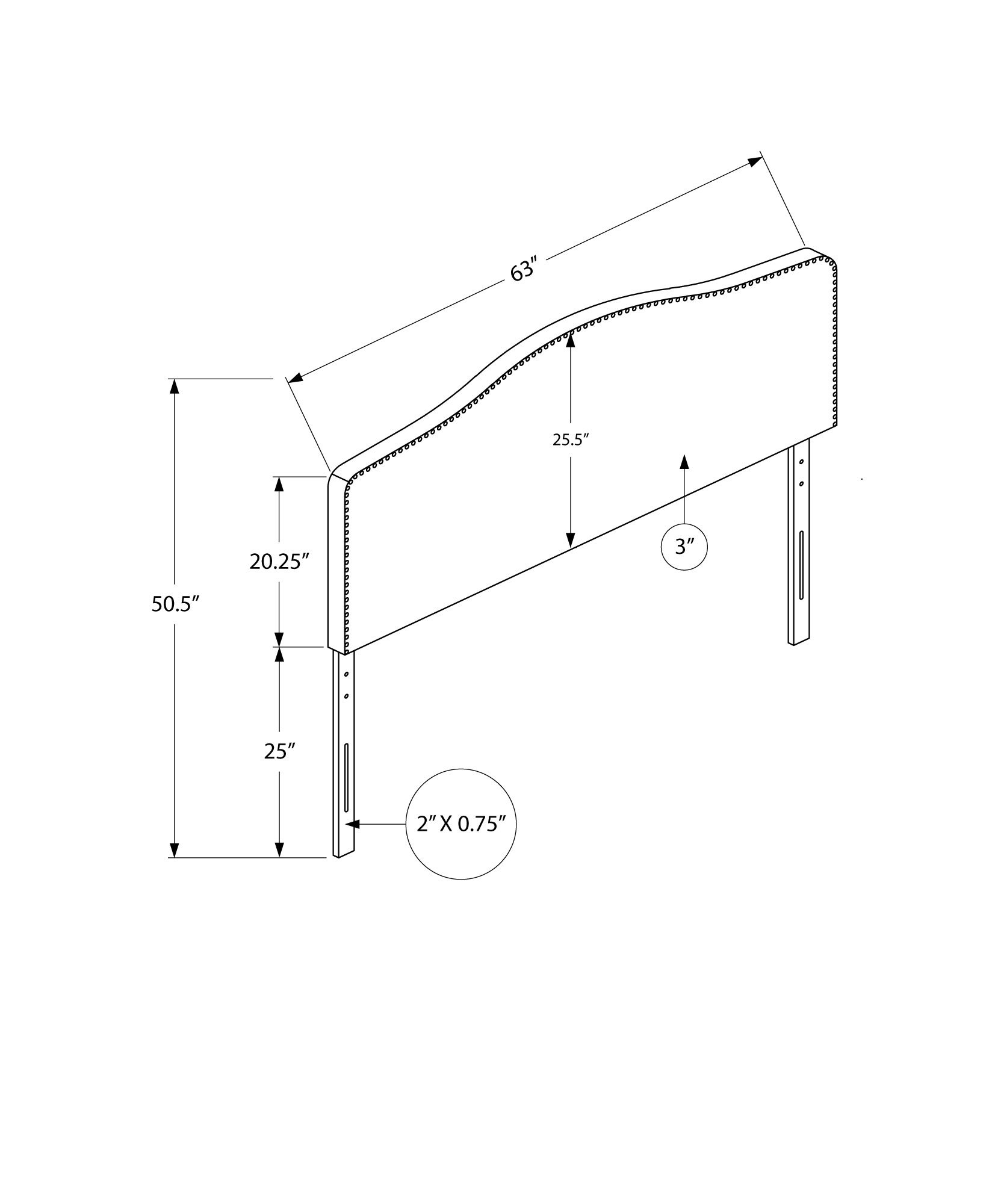 Queen Size, Bed Headboard Only, Upholstered, Transitional - White - Image 5