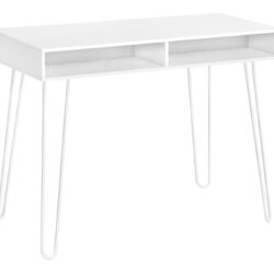 Modern Computer Desk, Laptop, Left, Right Set-Up, Storage Drawers, Work, Contemporary - White