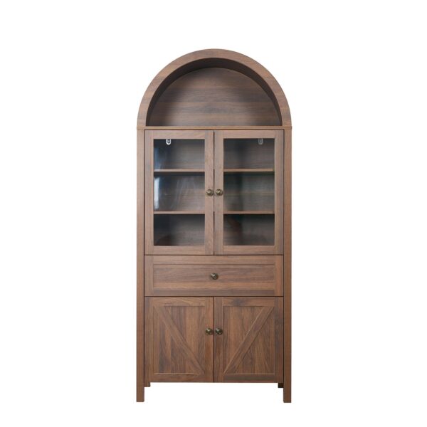 Retro Dome Cabinet With Large Storage Space, High Quality Materials - Walnut / Walnut Brown