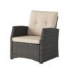 St Marta - Single Sofa Outdoor Relaxation Seat Rattan Waterproof Fabric - Gray - Image 6
