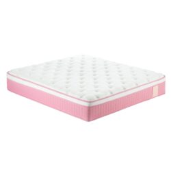 12" Full Size Hybrid Mattress 7 Zoned Individual Pocket Spring Memory Foam Cool Knitted Cover - Pink