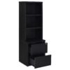 Multifunctional Bookcase With 3 Open Shelves And Secure Locking Mechanism - Black - Image 4