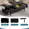 Lift Top Coffee Table With 2 Drawers, Multi Functional Adjustable Coffee Table With Hidden Storage Compartment For Living Room - Black - Image 8