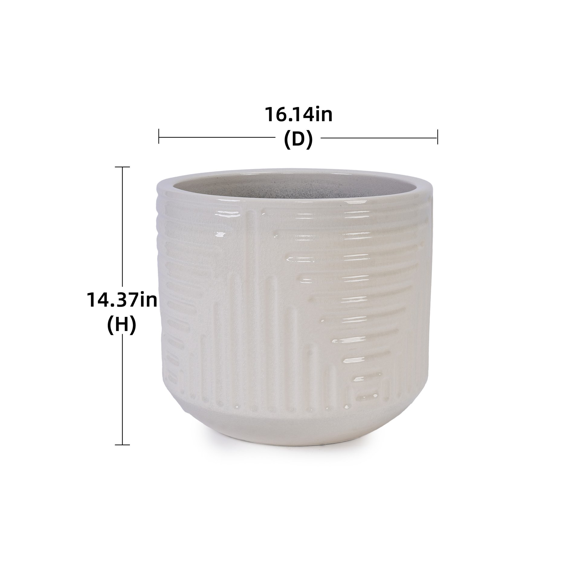 Ceramic Flowerpot, Planter For Patio, Garden Or Windowsill - Milk White - Image 3