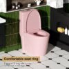 Fan Shaped Design 1 Piece Toilet With Elongated Bowl And Soft Close Seat, Dual Flush 1.1 / 1.6 Gpf - Pink Flower - Image 10