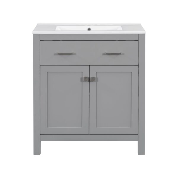 30" Bathroom Vanity With Sink And Soft Close Doors - Gray