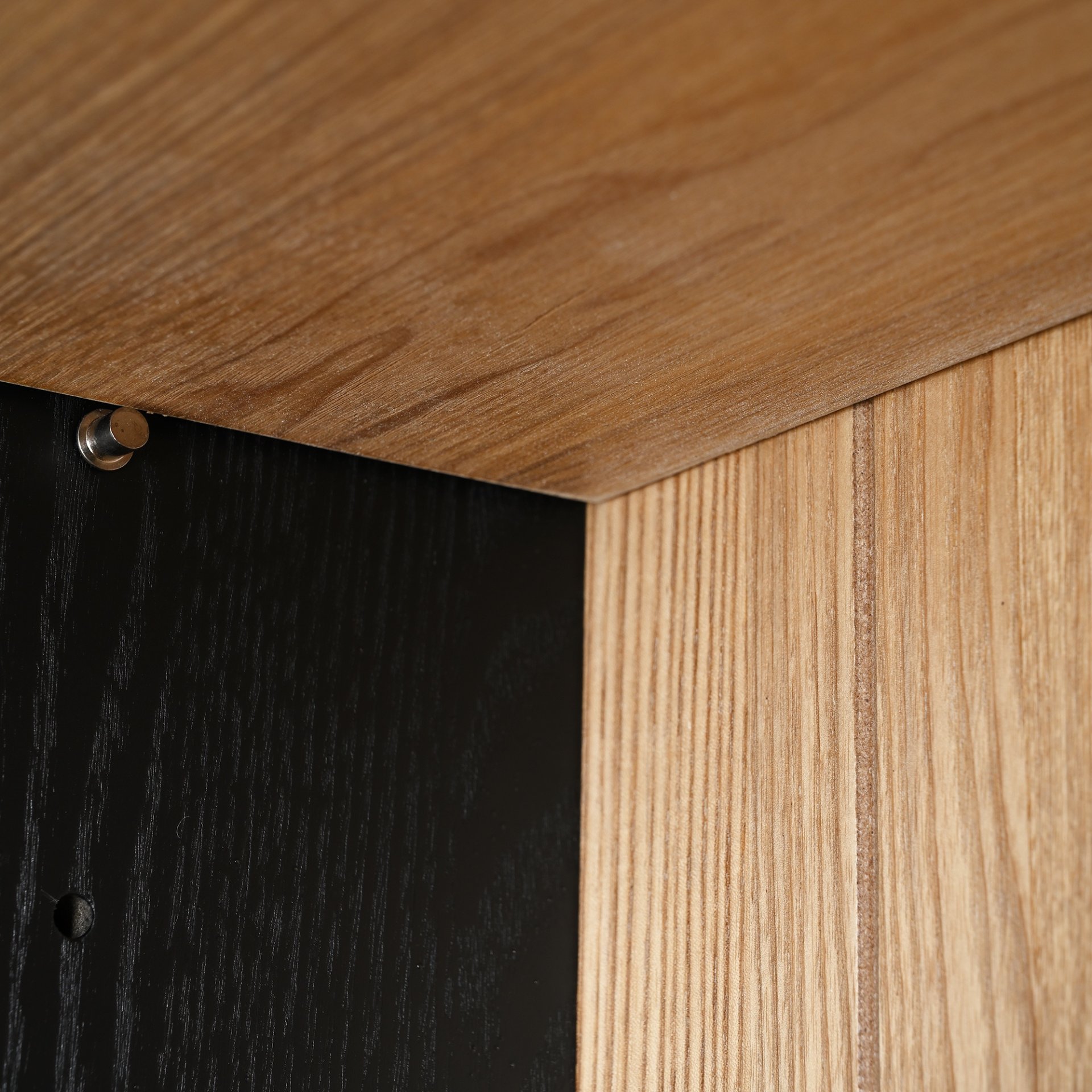 Mid Century Modern Style Tall Display Cabinet With Glass Doors For Collectibles - Black - Image 16