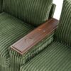 Modern 4 Seater Corduroy Sofa With USB Ports, Hidden Storage Arms, Flip Top Cup Holders - Green - Image 14