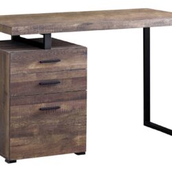 Computer Desk For Home Office, Laptop, Left, Right Set - Up, Storage Drawers, Contemporary & Modern - Brown