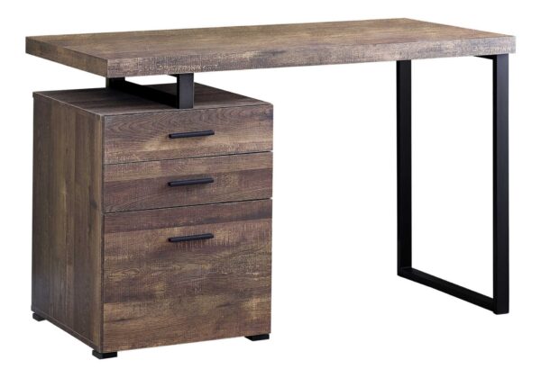 Computer Desk For Home Office, Laptop, Left, Right Set - Up, Storage Drawers, Contemporary & Modern - Brown