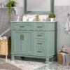 36" Bathroom Vanity With Sink, Soft Close Doors, And Storage Drawers - Green - Image 7
