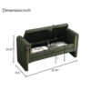Modern Teddy Bed End Bench With Arms And Storage, Upholstered Large Foot Rest Stool, Comfy Window Vanity Bench For Living Room, Dorm, Coffee Table, Teddy - Olive Green - Image 3