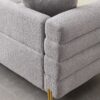 Luxurious And Comfortable Upholstered Sofa With Golden Legs And Pillows For Living Room And Reception Area - Gray - Image 4