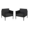 Dawson - Outdoor Patio 2 Pieces Aluminum Club Chair - Black - Image 4