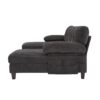 U Shaped Sectional Sofa Couch With Dual Chaise Lounges, Storage Pockets, Armrest Pillows - Black - Image 14