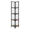 Bookshelf, Bookcase, Etagere, Corner, 4 Tier, Office, Contemporary & Modern - Taupe - Image 3