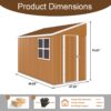Heavy Duty Storage Shed With Double Doors And Ventilation Weatherproof Outdoor Garden Shed - Brown - Image 3