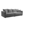 Plush Corduroy 4 Seat Sofa, Modern Comfy Upholstered Sofa Cloud Couch, Deep Seat Couches With Soft Pillows, Convertible Deep Seat Sofa Lounge Chair For Living Room - Gray - Image 10