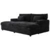 Oversized Double Chaise Lounge Sofa Bed With USB Ports And Cup Holders - Black - Image 13