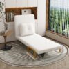 3 In 1 Convertible Folding Sofa Bed With Adjustable Backrest And Pillow - White - Image 12