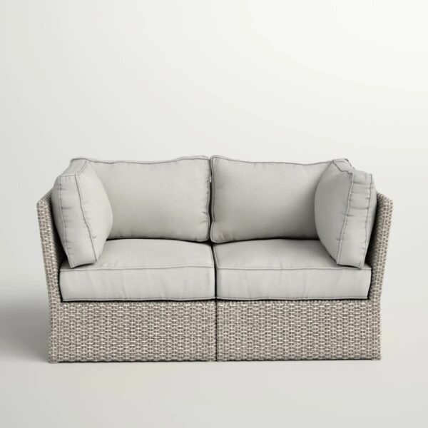 Outdoor Loveseat & Cushions - Gray Mix