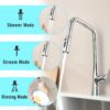 Kitchen Faucet 3 Function 360 Sprayer With 1 Touch Switching, Metal Construction - Chrome - Image 5