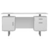 2 Drawer Computer Desk High Gloss Home Office - White - Image 2