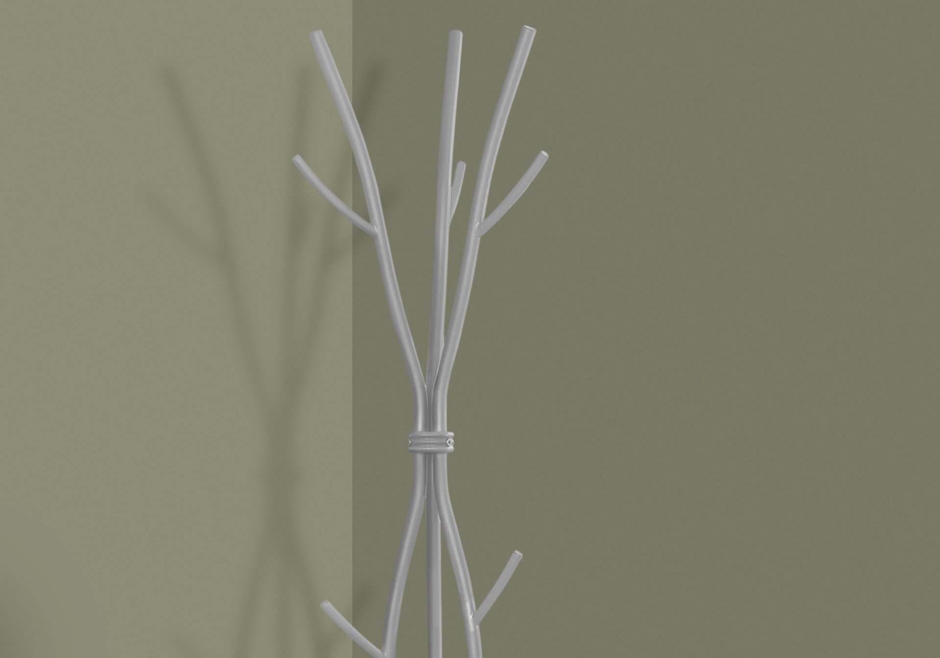 Coat Rack, Hall Tree, Free Standing, 11 Hooks, Entryway, Contemporary & Modern - Silver - Image 2