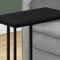 Accent Table, C - Shaped, Durable Construction - Black