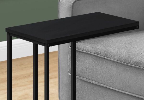 Accent Table, C - Shaped, Durable Construction - Black