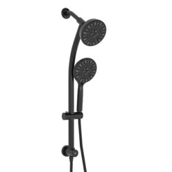 Multi Function Dual Shower Head Shower System With 4.7" Rain Showerhead & 7 Function Hand Shower - Matte Black