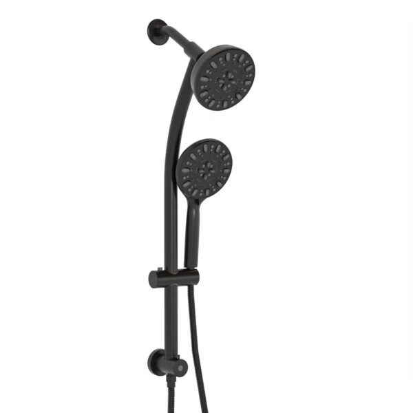 Multi Function Dual Shower Head Shower System With 4.7" Rain Showerhead & 7 Function Hand Shower - Matte Black