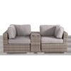 Outdoor Wicker Seating Group With Cushions, 2 Person - Gray - Image 4