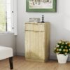 10 Gallon Tilt Out Trash Can Cabinet With Wave Textured Drawer - Oak - Image 10
