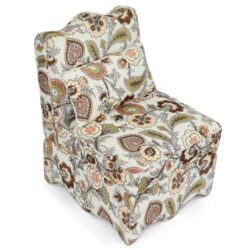 Elegant Flannel Single Dining Chair With Cushion And Pillow In Soft Fabric And Wood Frame - Brown