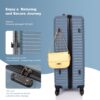 3 Piece Luggage Sets Lightweight Suitcase With Two Hooks, Spinner Wheels, Tsa Lock, (20/24/28) - Blue - Image 7