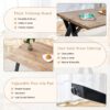 Wood Textured Dining Table With A Frame Legs.Density Board Sticker Pipe Spraying, Suitable For Various Occasions Such As Living Rooms - Black - Image 13
