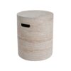 Modern Concrete Side Table With Travertine , Indoor / Outdoor Use - Beige - Image 8