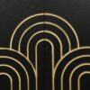 4 Door Cabinet Modern Fluted Sideboard Buffet With Storage, Curve Element With Strict Lines - Black - Image 9