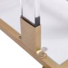Side Table, Acrylic Sofa Table, Glass Top C Shape Square Table With Metal Base For Living Room, Bedroom, Balcony Home And Office - Image 7