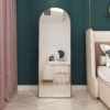 Arched Floor Mounted Full Length Mirror For Bathroom And Bedroom - Black - Image 5