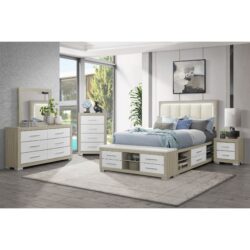 Elsa - 2 Toned Chest With Bar Handle And Spacious Drawers - Natural / White