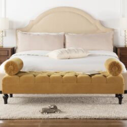 Lewis Bolster - Arm Entryway Bench - Gold