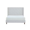 Harper - Queen Size Tall Headboard Upholstered Bed 54" High - Cream White - Image 9