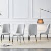 Modern Dining Chairs With Light Cushions And Metal Legs (Set of 4) - Light Gray - Image 5